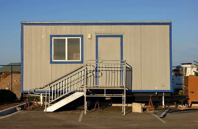 modular office units on a mobile trailer