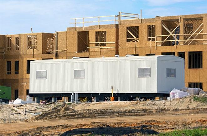 construction office trailers for rent at a building site in Caledonia